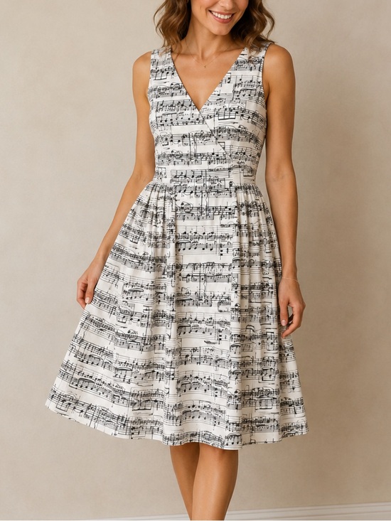 Modcloth Dresses & Skirts - Modcloth Key Of Chic and Music Note Fit-&-Flare Midi Dress